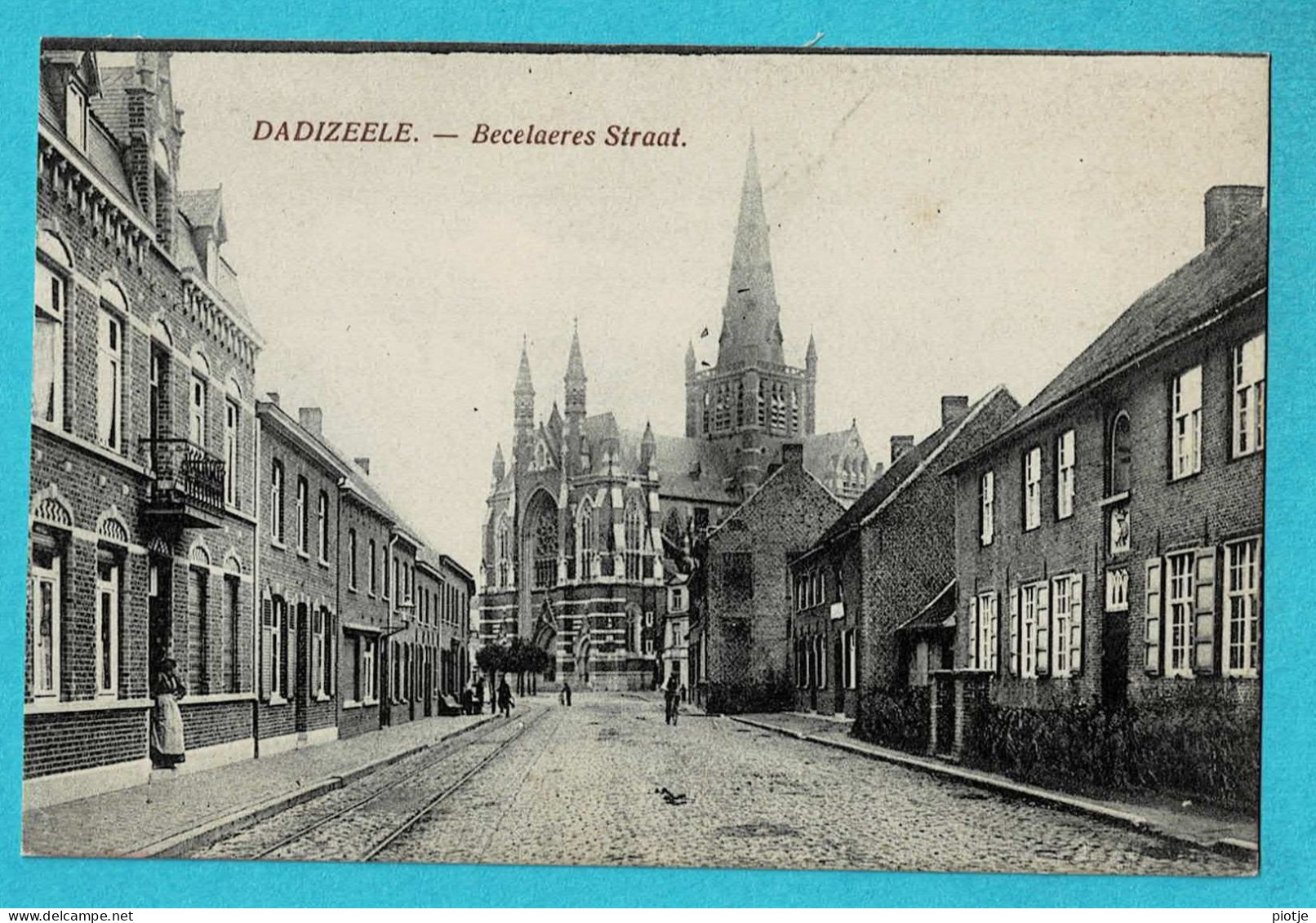 * Dadizele - Dadizeele (Moorslede) * Becelaeres Straat, Beselare Straat, église, Kerk, Church, Kirche, Tramway - Moorslede