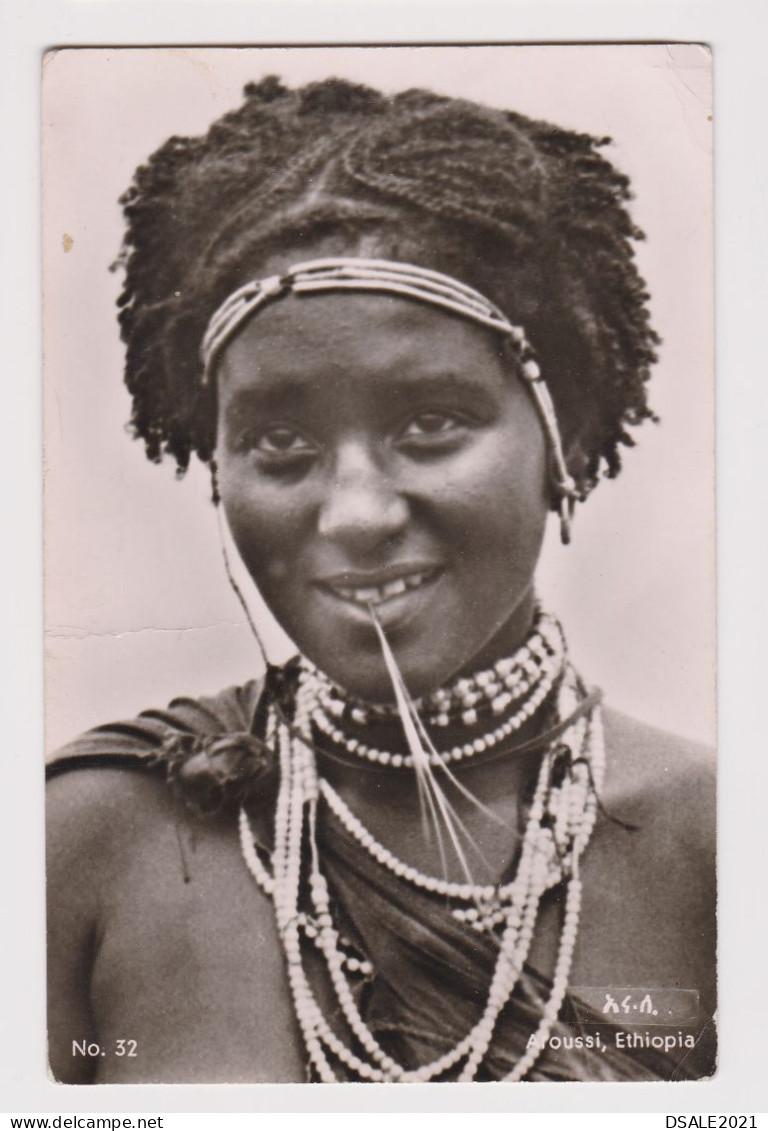 Ethiopia Arossi Girl, Young Woman With Traditional Jewels, Vintage Photo Postcard RPPc (54207) - Ethiopie