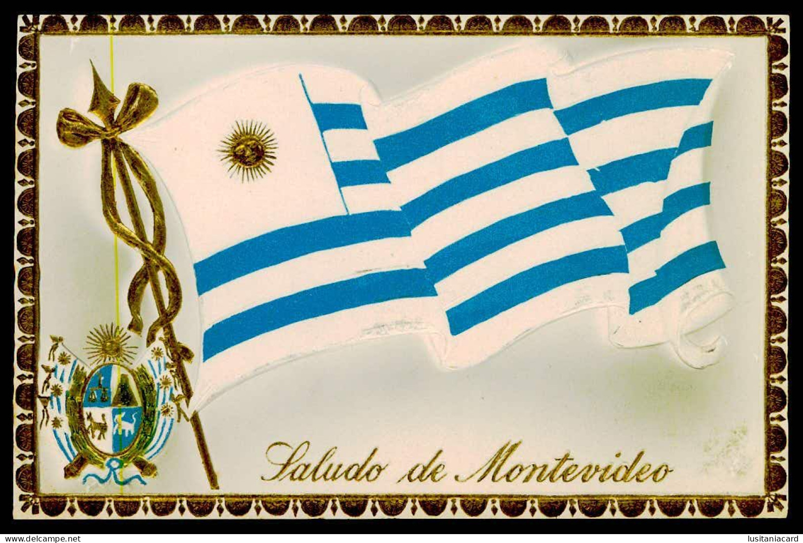 MONTEVIDEO - Saludo De Montevideo.(COM RELEVO) (Editor: A. Carluccio) Carte Postale - Uruguay