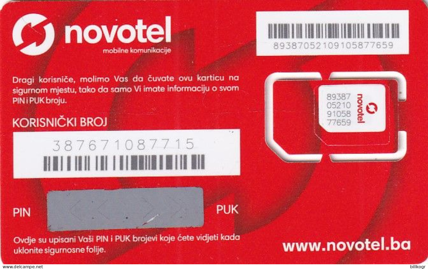 BOSNIA - Novotel GSM, Mint - Bosnien