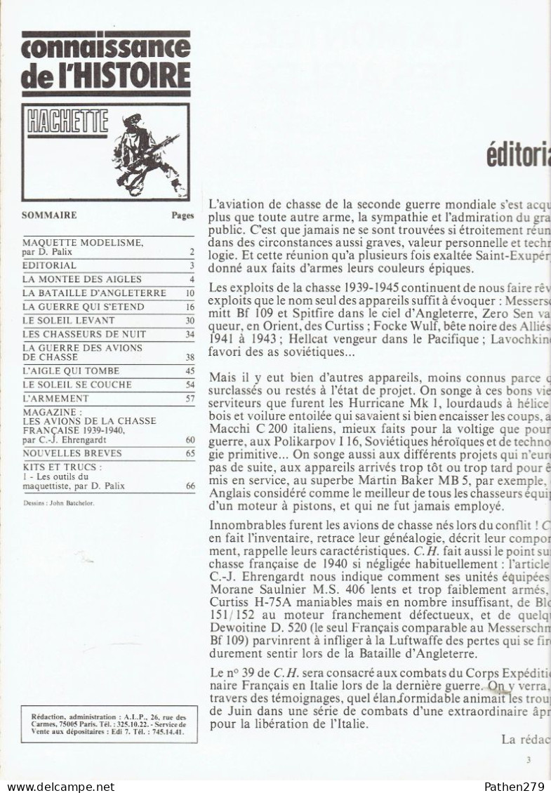 Connaissance De L'histoire N°38 - Septembre 1981 - Hachette - Chasseurs 1939-1945 - Fliegerei