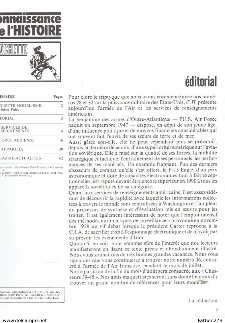 Connaissance De L'histoire N°37 - Juillet 1981 - Hachette - L'Armée De L'air Des USA - Fliegerei