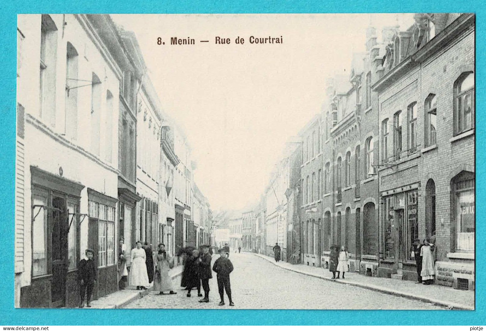 * Menen - Menin (West Vlaanderen) * (nr 8) Rue De Courtrai, Kortrijkstraat, Animée, Unique, Old, Rare, TOP - Menen