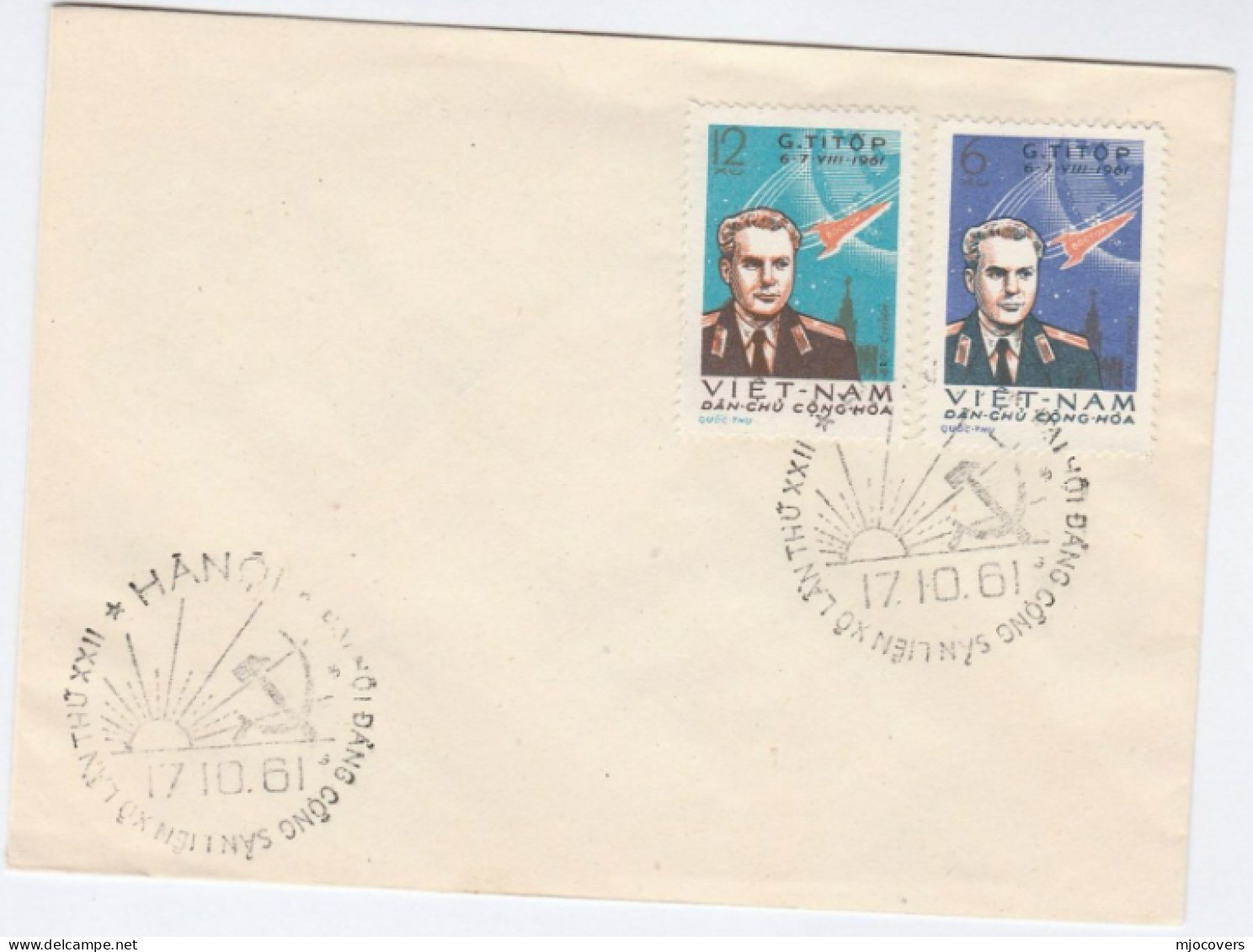 1961 SPACE VIETNAM FDC  Cover Stamps - Azië
