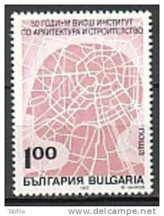 BULGARIA - 1992 - 50 Ans De L'Ecole Superiore D'Archirecture Et Constructions - 1v** - Neufs