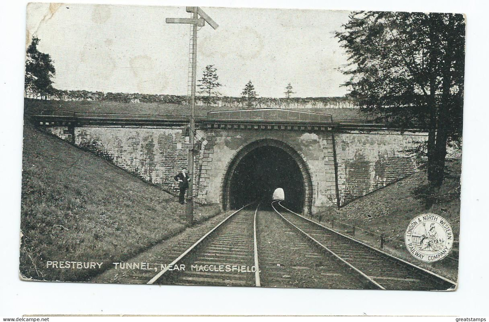 Railway Postcard Prestbury Tunnel Near Macclesfield  Published London North Western Posted 1906 - Ouvrages D'Art