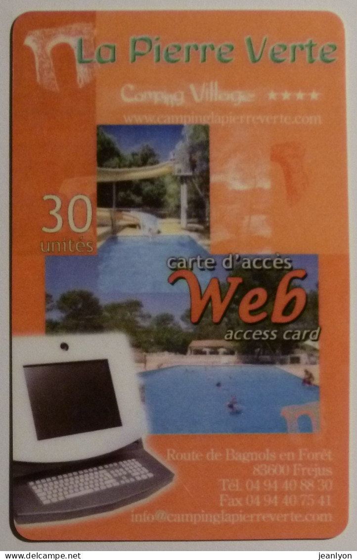 CAMPING FREJUS / LA PIERRE VERTE - WEB PASS - PASSMAN - Carte Accès Web / Internet - 30 UNITES - Carte Utilisée - Andere & Zonder Classificatie