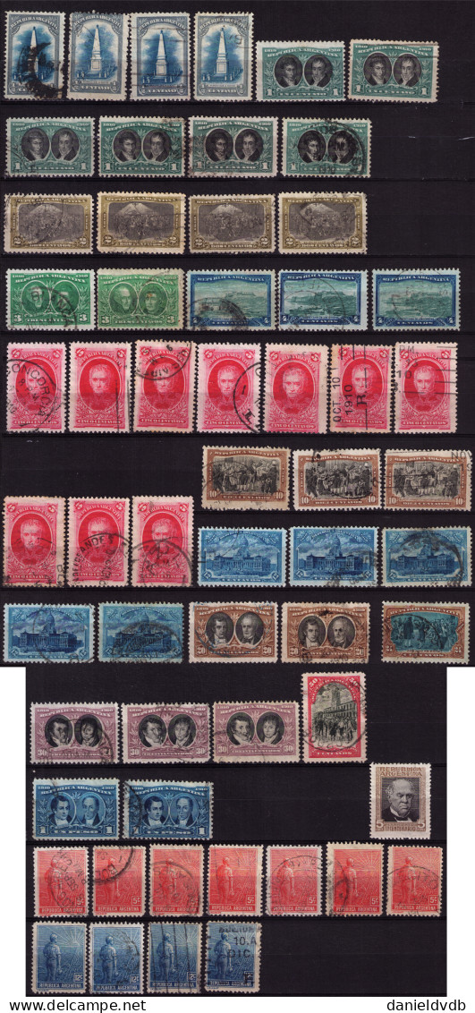 Argentine 1888-1934 Collection Oblitérée Avec Multiples Filigranes, Papiers, Dentelures, Tirages, ... - Collections, Lots & Series