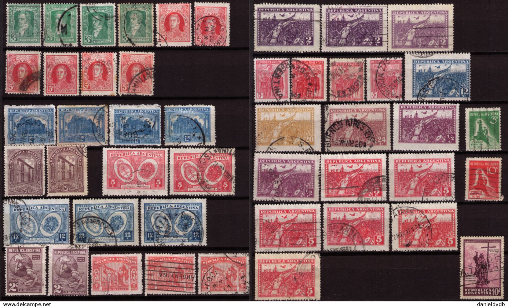 Argentine 1888-1934 Collection Oblitérée Avec Multiples Filigranes, Papiers, Dentelures, Tirages, ... - Collections, Lots & Series