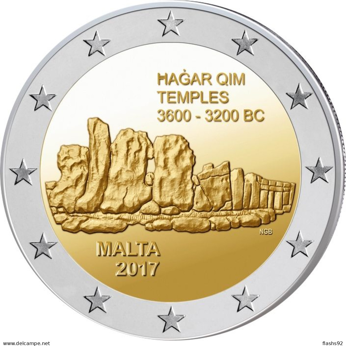 2 Euro Commemorative Malte 2017 Hagar Qim UNC Neuve - Malte