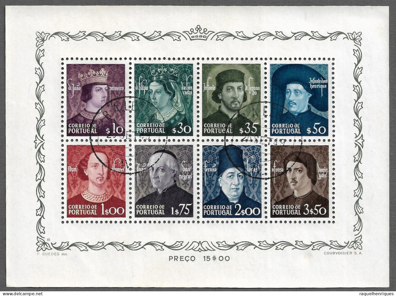 PORTUGAL STAMP - 1949 The House Of Aviz DYNASTY MINISHEET USED (NP#67-P38) - Oblitérés