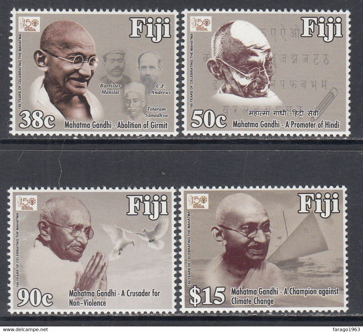 2018 Fiji Gandhi Complete Set Of 4 MNH - Fidji (1970-...)