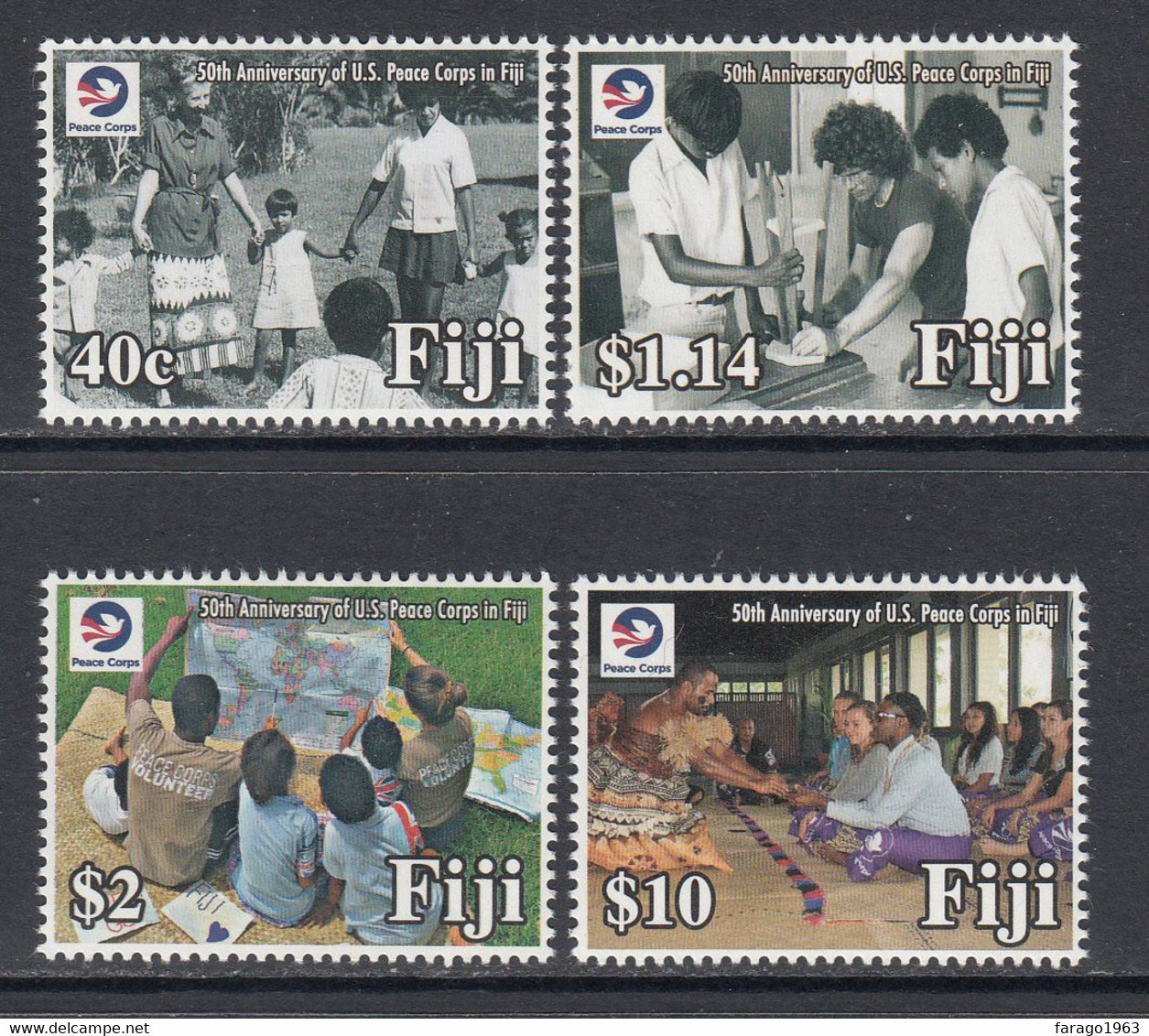 2018 Fiji Peace Corps USA Culture Education Complete Set Of 4 MNH - Fidji (1970-...)