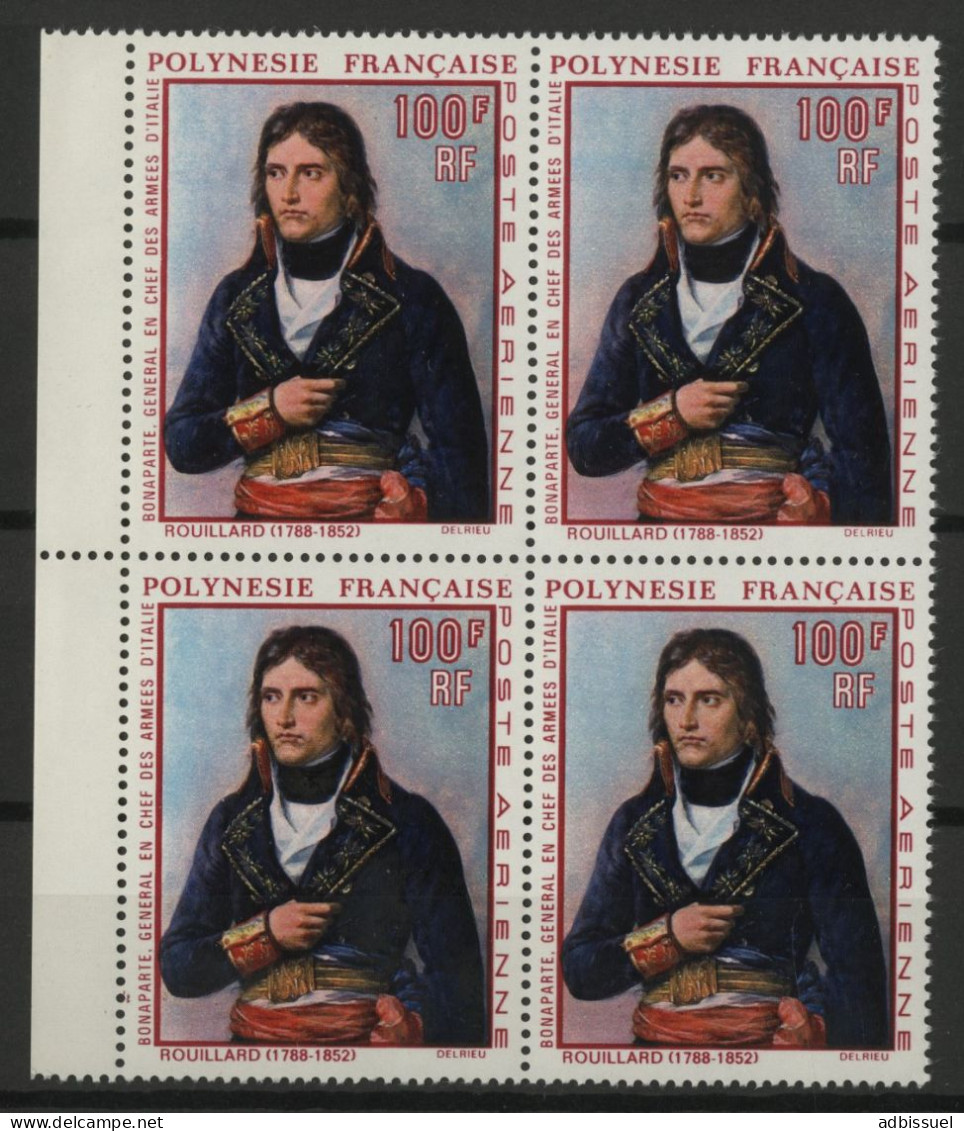 POLYNESIE POSTE AERIENNE N° 31 Neuf ** (MNH) Cote 400 € Bloc De Quatre Du 100 Fr BONAPARTE + Bord De Feuille TB - Nuovi