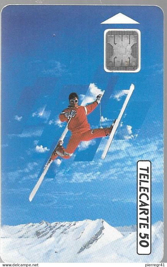 2-CARTE-PUCE-PUBLIC-F222.521-SC4-50U-SKI ACROBATIQUE-V°N° 5Ge 35876-D.Frappe-et Normal-Utilisé-TBE- - 1991