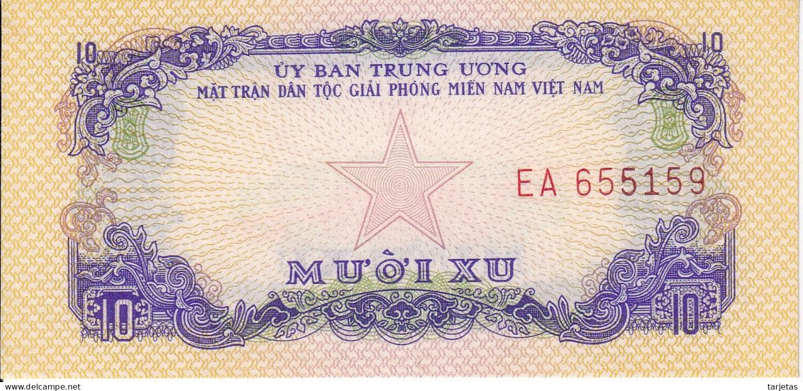 BILLETE DE VIETNAM DE 10 XU DEL AÑO 1963 SIN CIRCULAR (UNC) (BANKNOTE) - Viêt-Nam