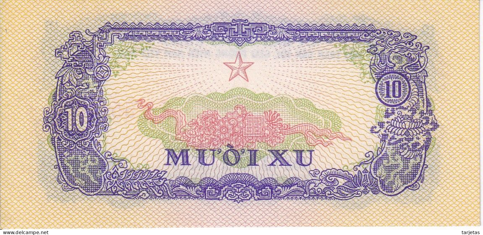 BILLETE DE VIETNAM DE 10 XU DEL AÑO 1963 SIN CIRCULAR (UNC) (BANKNOTE) - Viêt-Nam