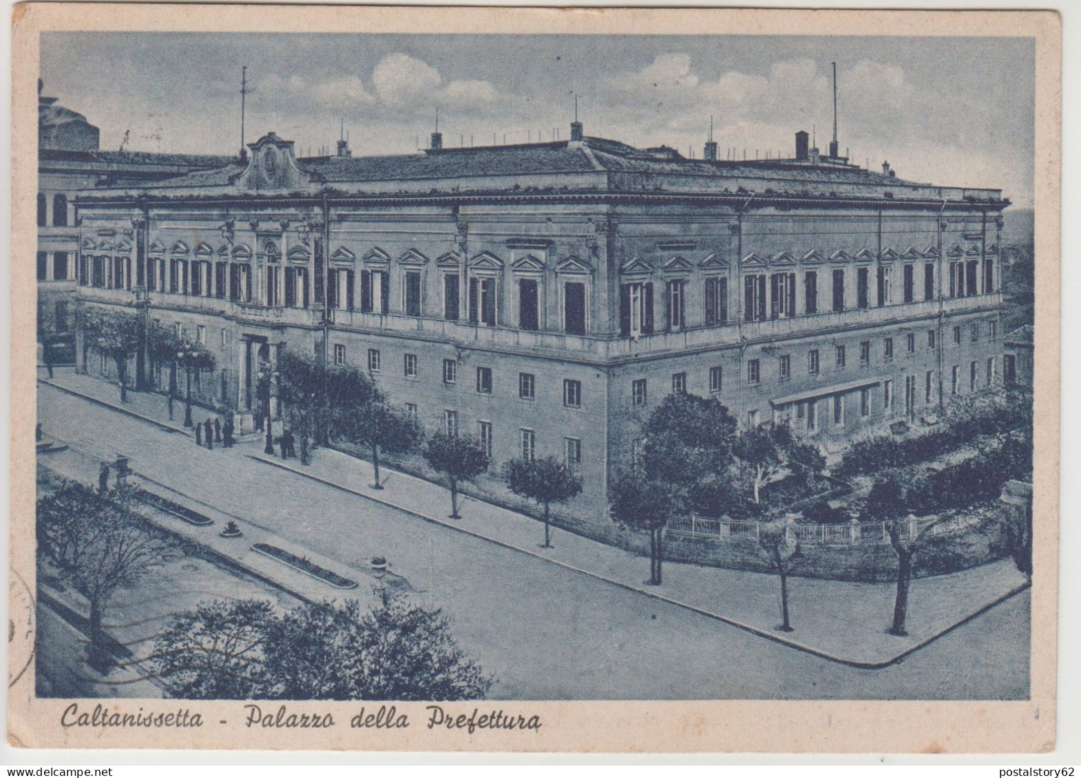 Caltanisetta, Palazzo Della Prefettura. Cartolina Viaggiata 1955 - Caltanissetta