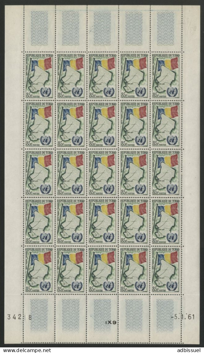 TCHAD N° 63 à 65 Neufs ** (MNH) Cote 87,50 € Série Admission Du Tchad Aux Nations Unies TB Voir Suite - Tchad (1960-...)