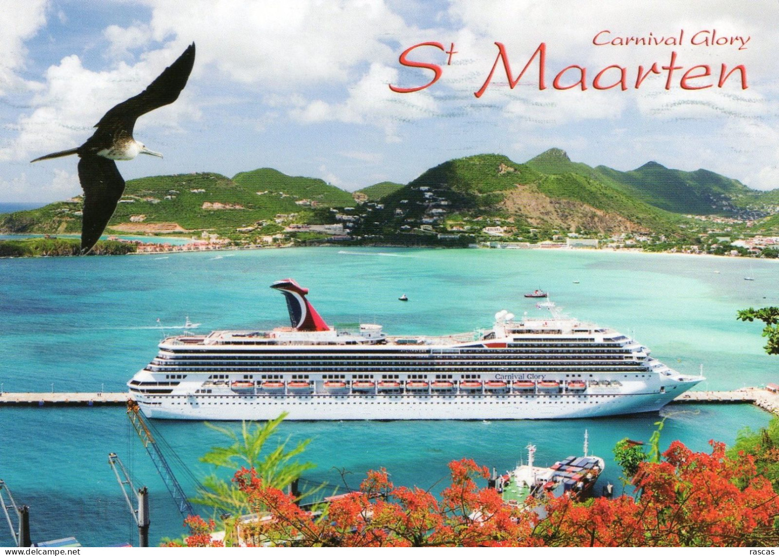 CPM - ANTILLES NEERLANDAISES - SAINT MARTIN - ST MAARTEN - LE PAQUEBOT CARNIVAL GLORY A PHILIPSBURG - GREAT BAY - Saint-Martin