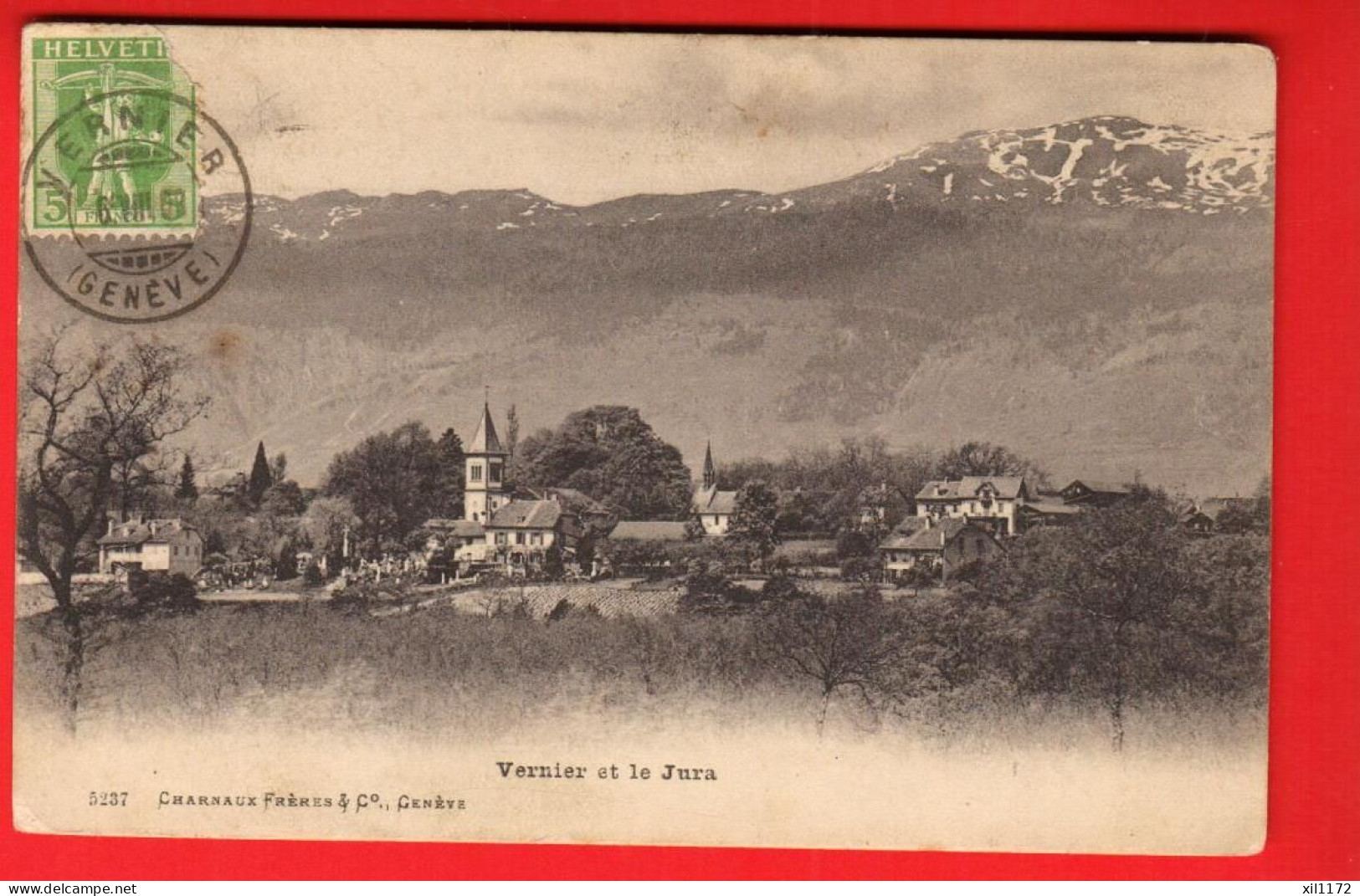 XZL-26  Versoix Et Le Jura. Charnaux 5237. Circ. 1908 - Versoix