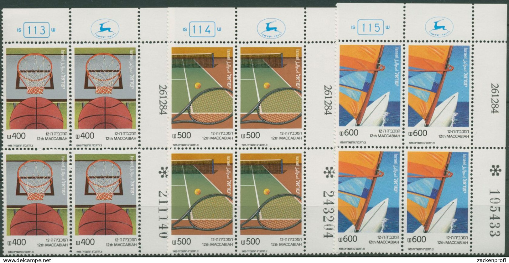 Israel 1985 Sport Makkabiade 1004/06 Plattenblock Postfrisch (C61802) - Nuovi (senza Tab)