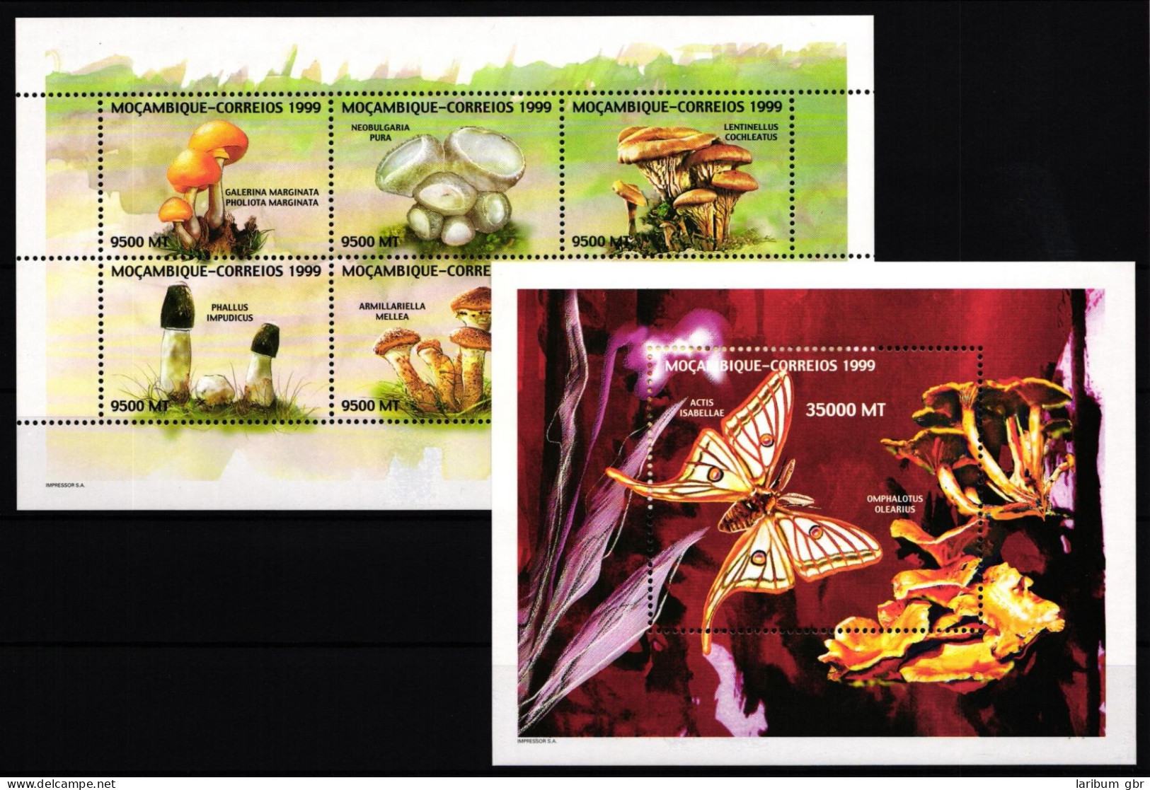 Mosambik 1489-1494 Und Block 34 Postfrisch Kleinbogen / Pilze #JA614 - Mozambique