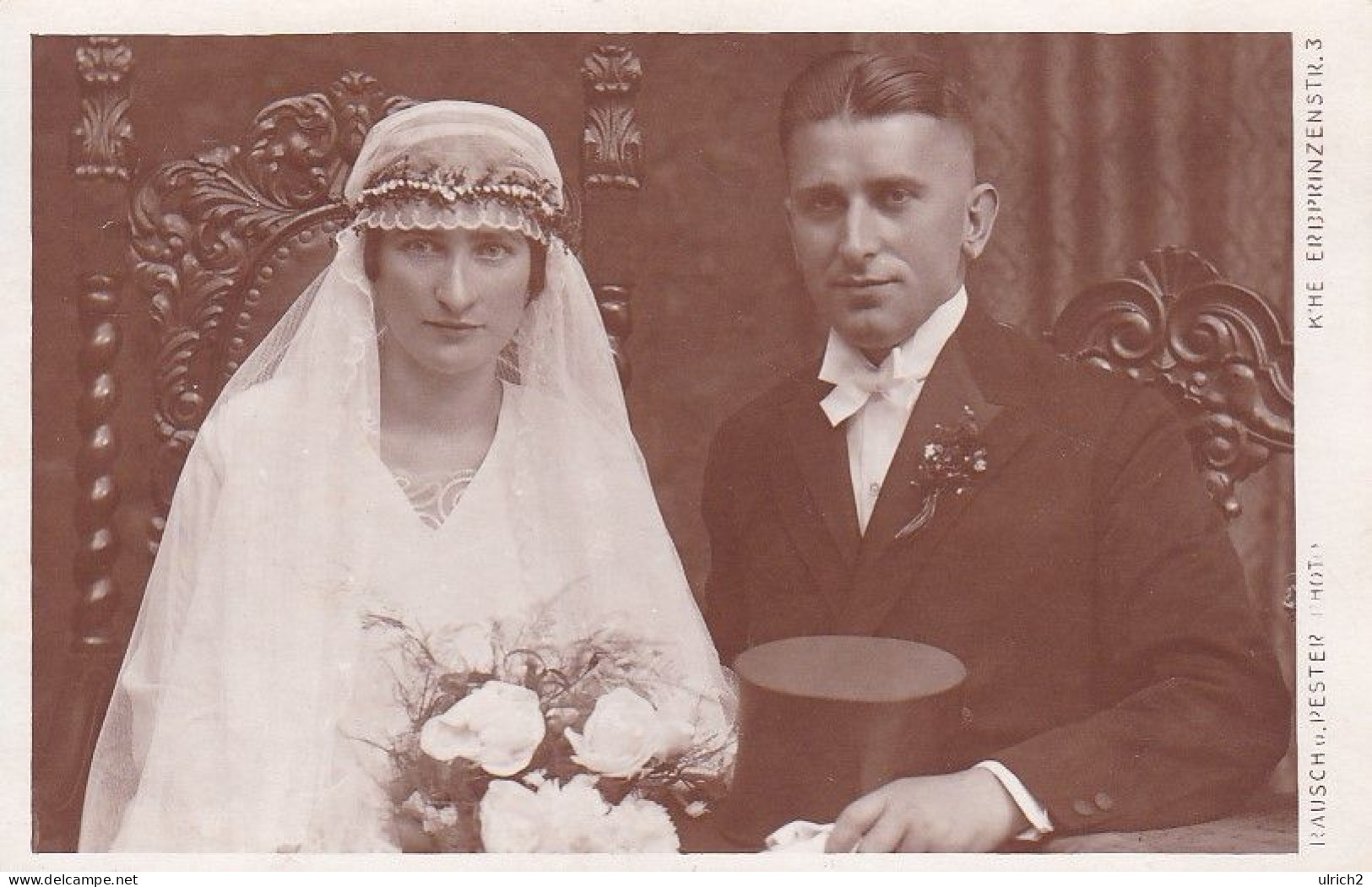 AK Foto - Brautpaar - Hochzeit - Atelier Rausch Und Pester - Karlsruhe - Ca. 1910 (67224) - Noces