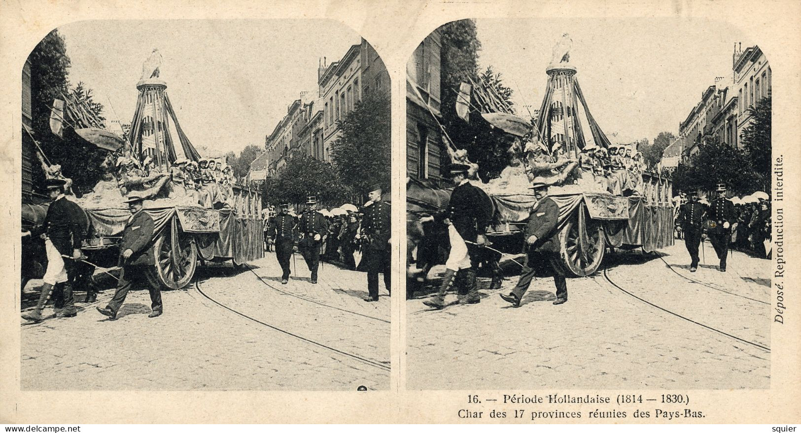 Stereo, Cortège Historique 1905,25 CPA