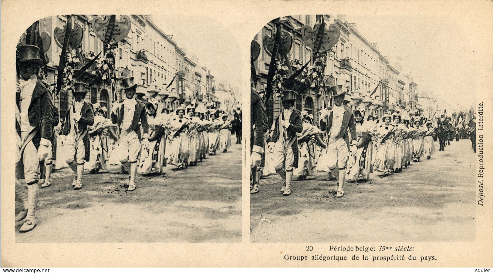 Stereo, Cortège Historique 1905,25 CPA