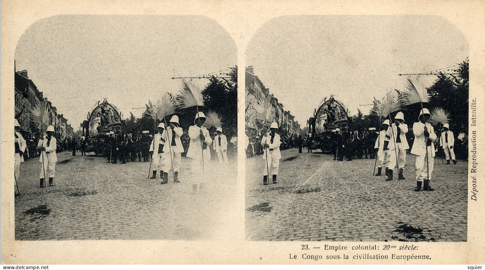 Stereo, Cortège Historique 1905,25 CPA