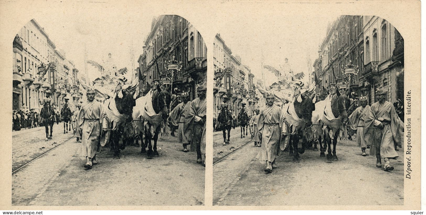 Stereo, Cortège Historique 1905,25 CPA