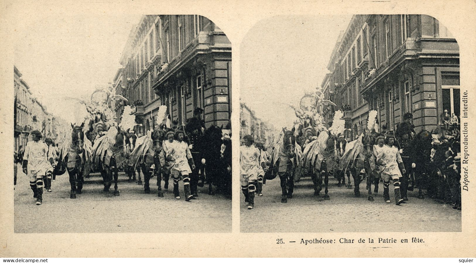 Stereo, Cortège Historique 1905,25 CPA