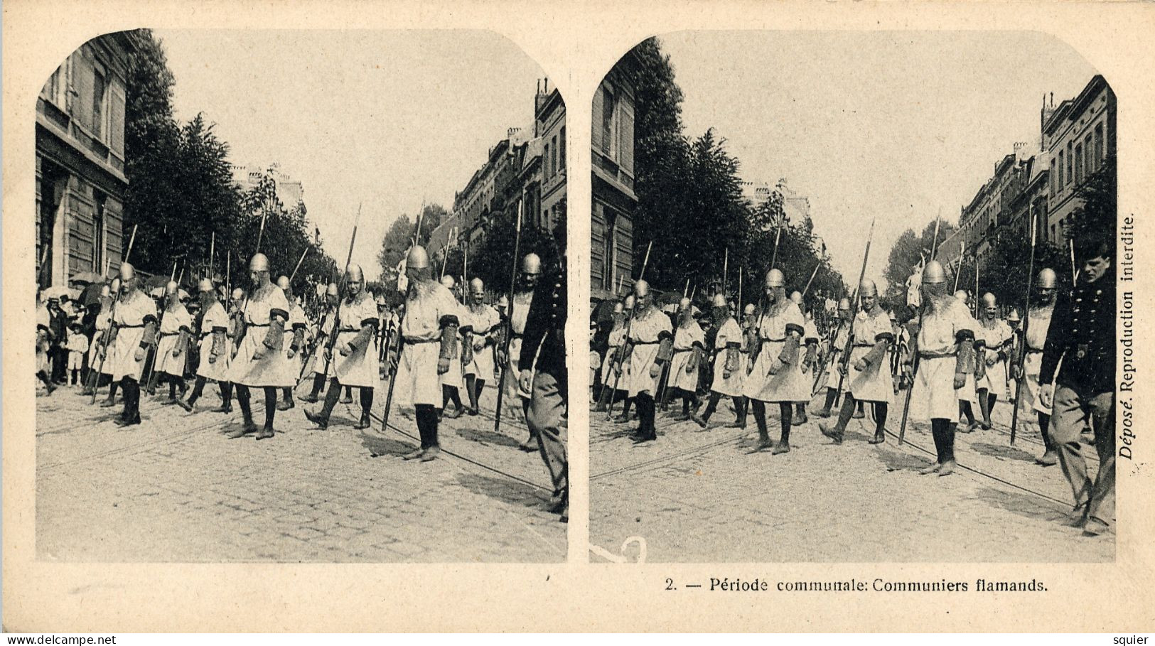 Stereo, Cortège Historique 1905,25 CPA