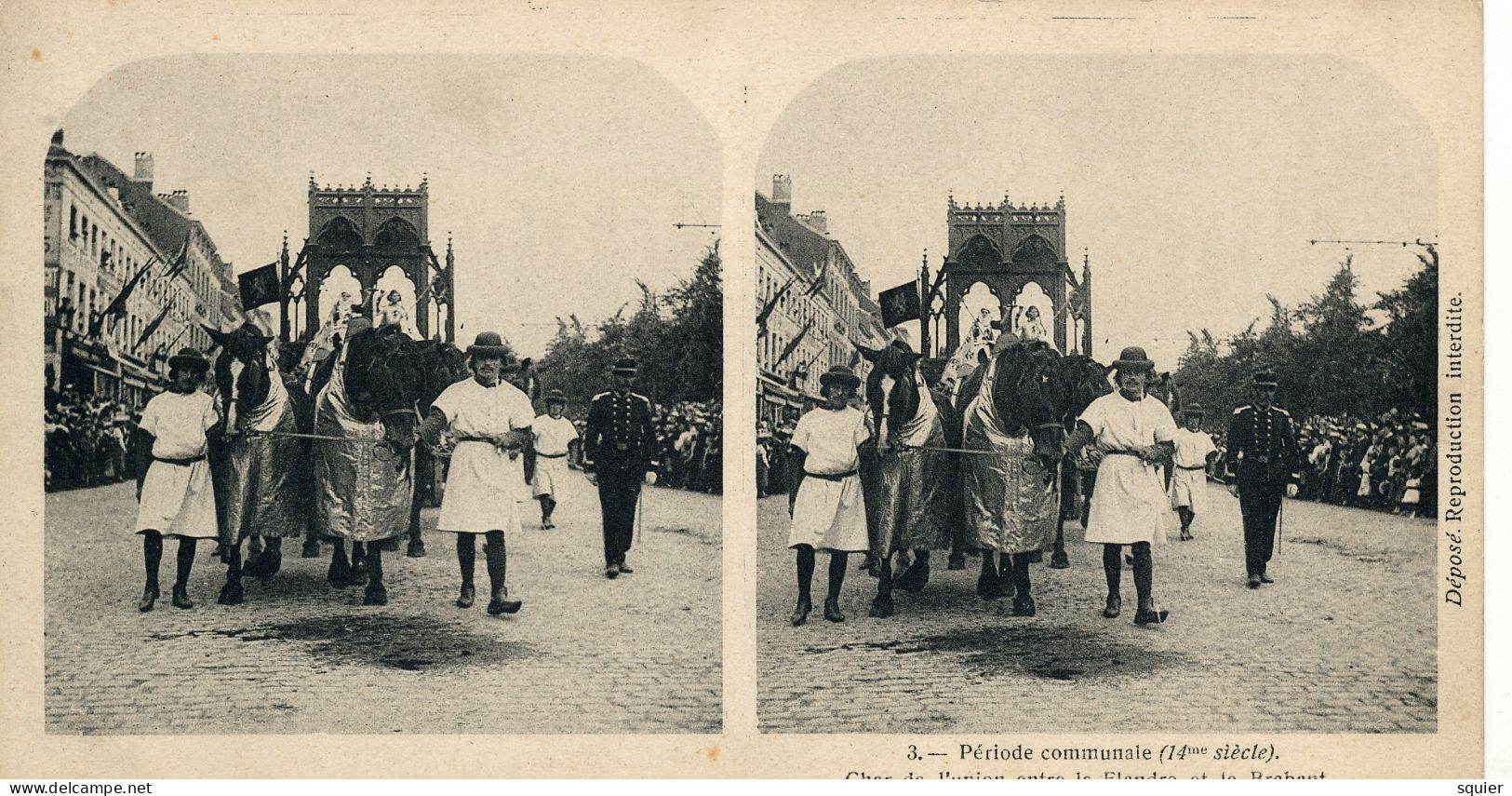 Stereo, Cortège Historique 1905,25 CPA