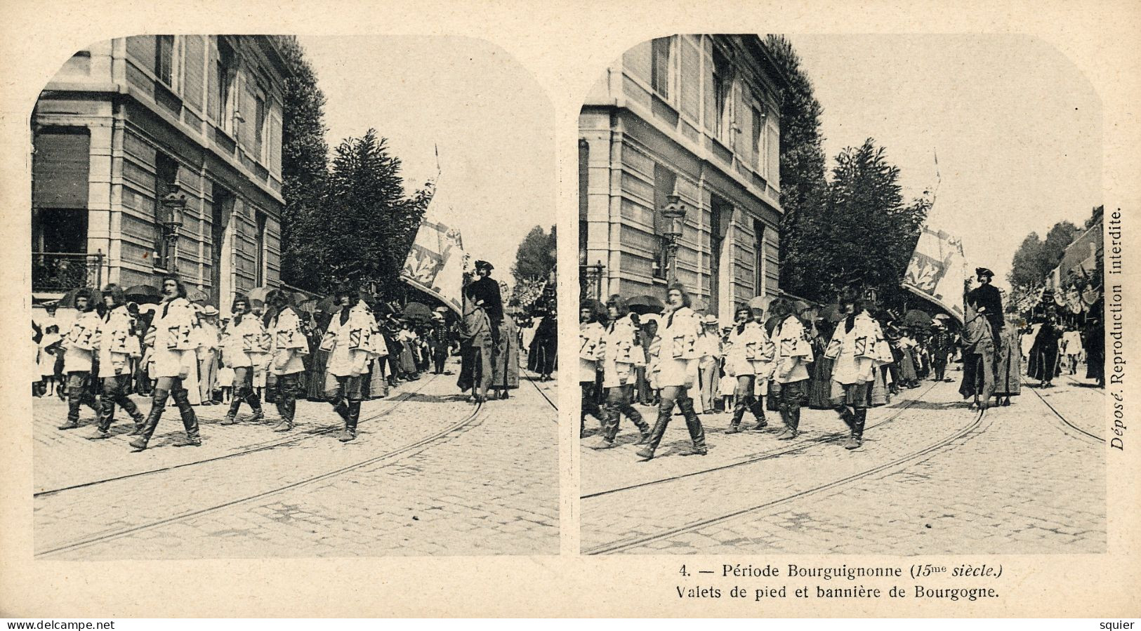 Stereo, Cortège Historique 1905,25 CPA