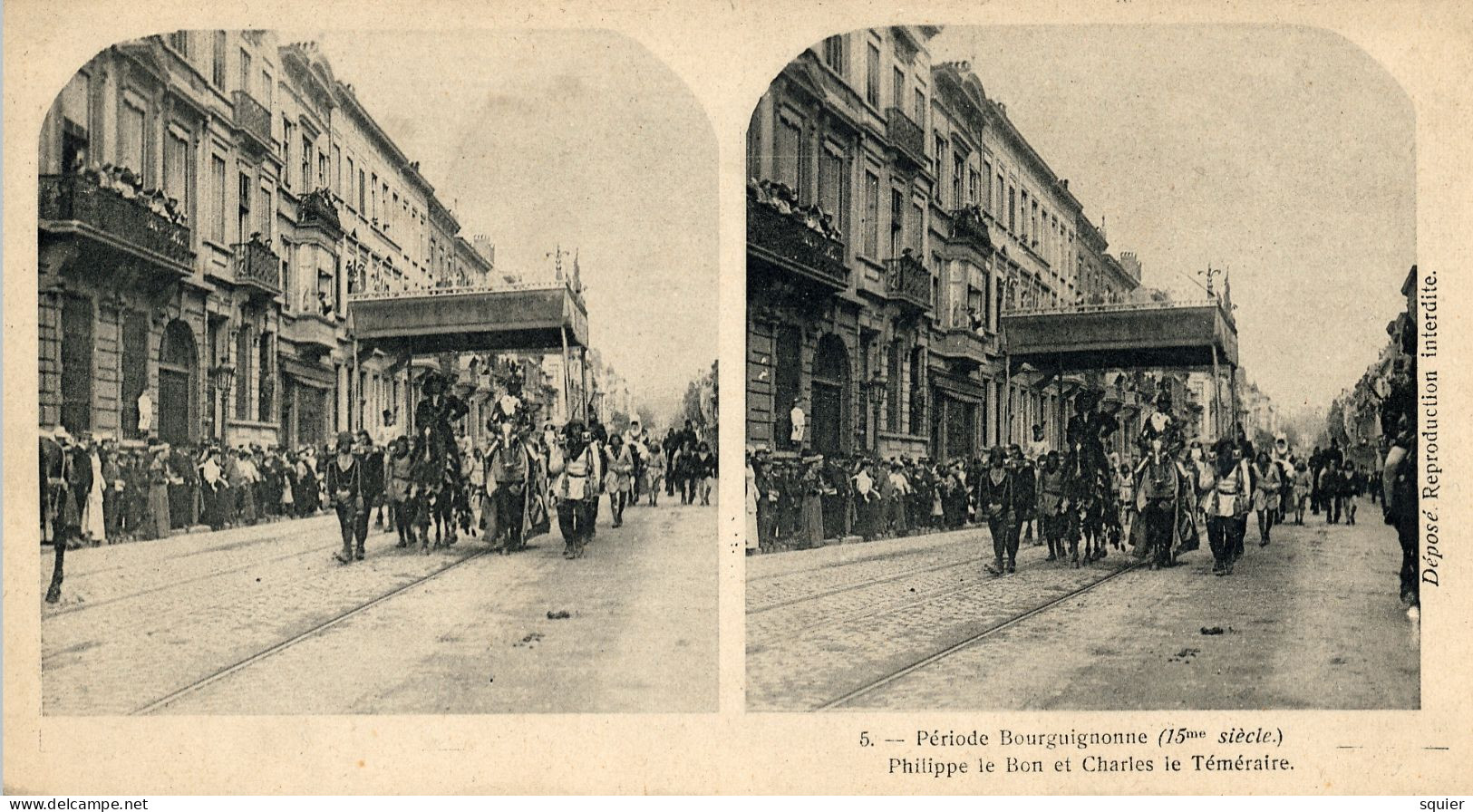 Stereo, Cortège Historique 1905,25 CPA
