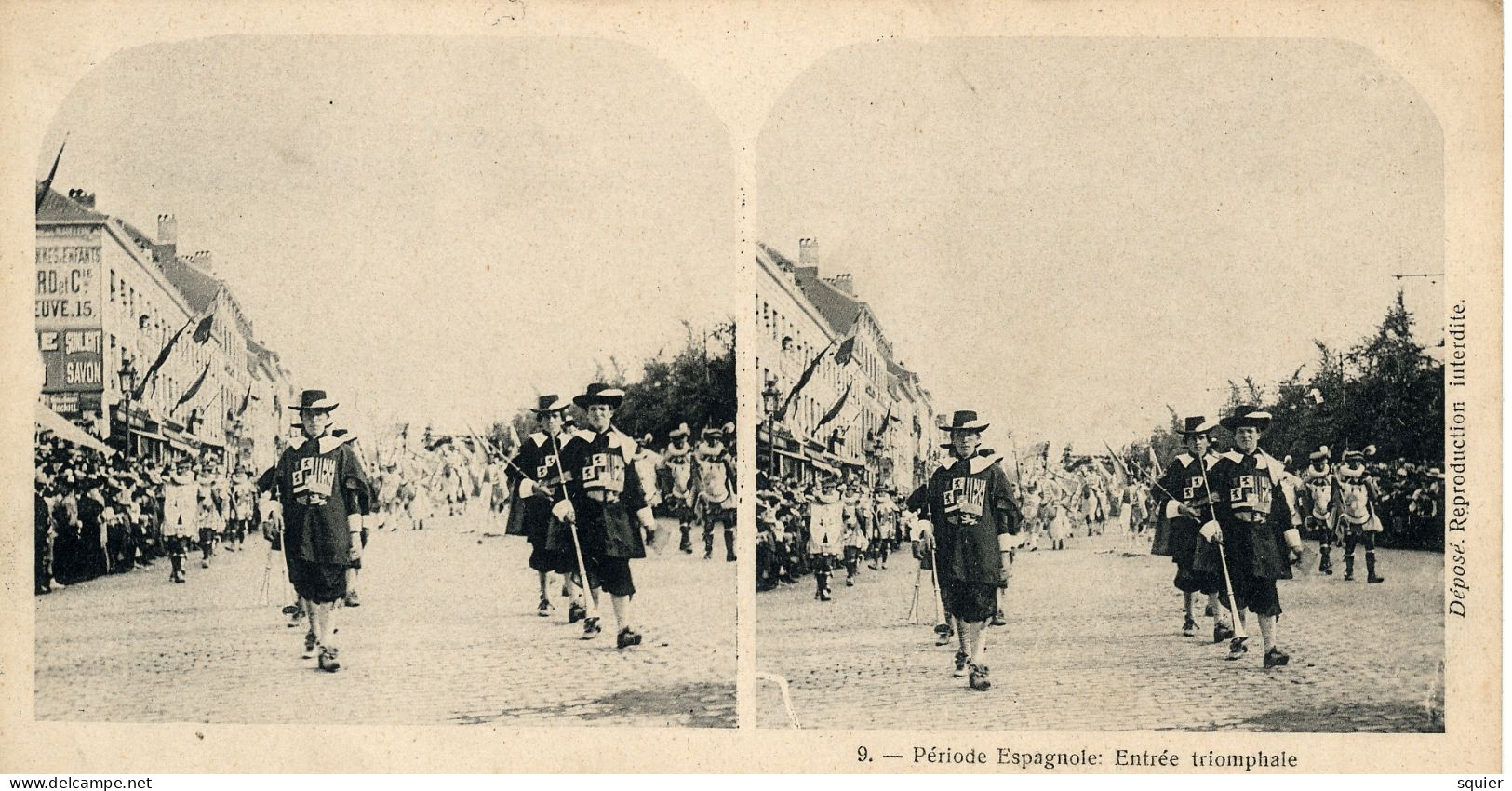 Stereo, Cortège Historique 1905,25 CPA