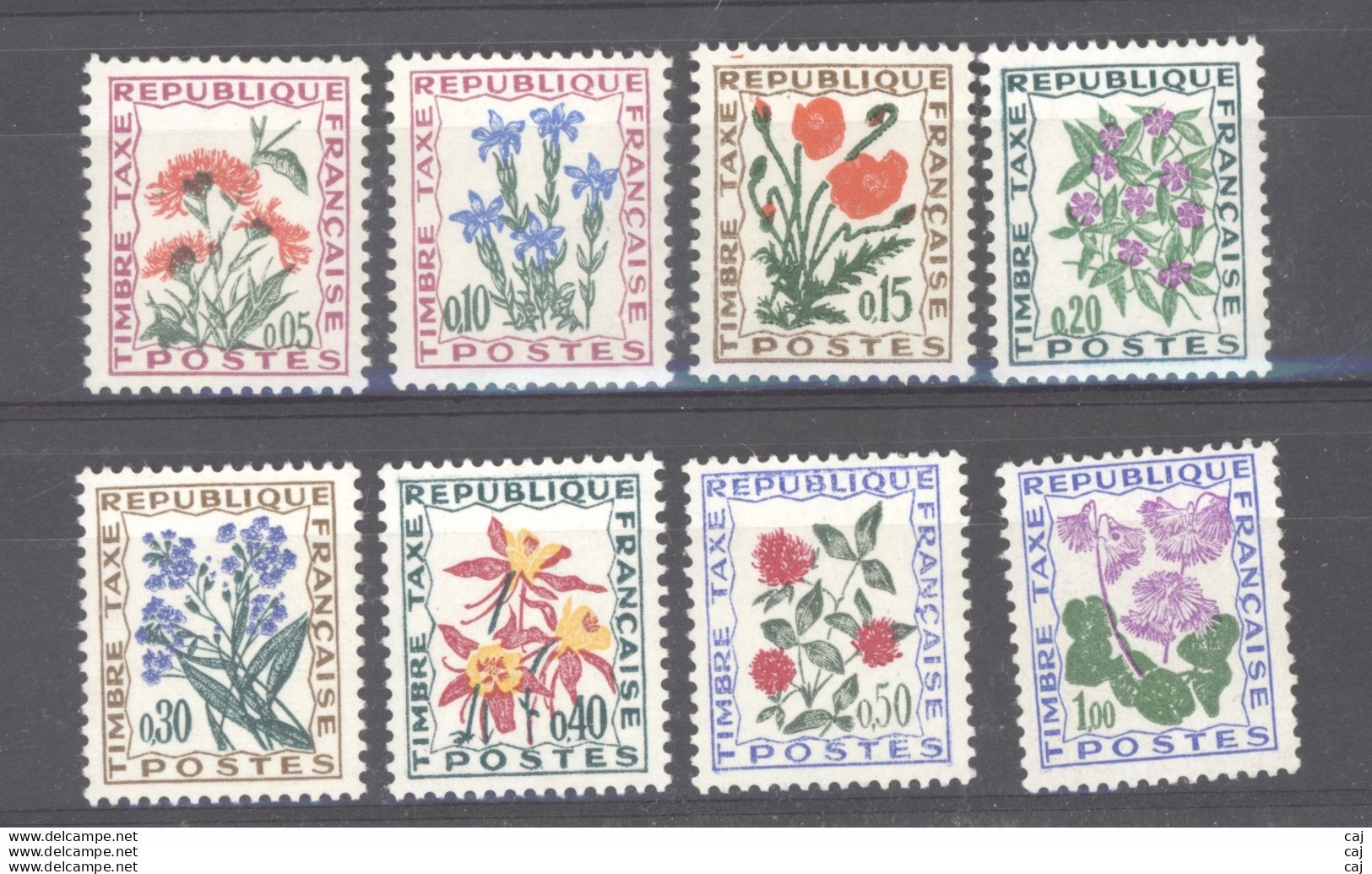 France  -  Taxes  :  Yv   95-102  **  Fleurs - Flower - 1960-.... Neufs