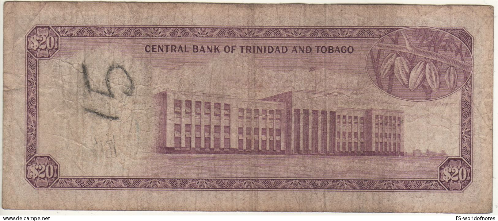 TRINIDAD & TOBAGO   $ 20  P33a   Sign. Bruce  ( Hibiscus Flower + Treasury Building At Back ) - Trinidad En Tobago