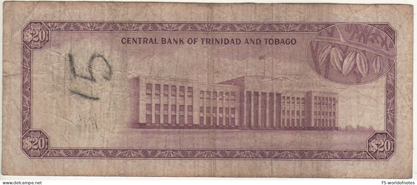 TRINIDAD & TOBAGO   $ 20  P33a   Sign. Bruce  ( Hibiscus Flower + Treasury Building At Back ) - Trinidad Y Tobago