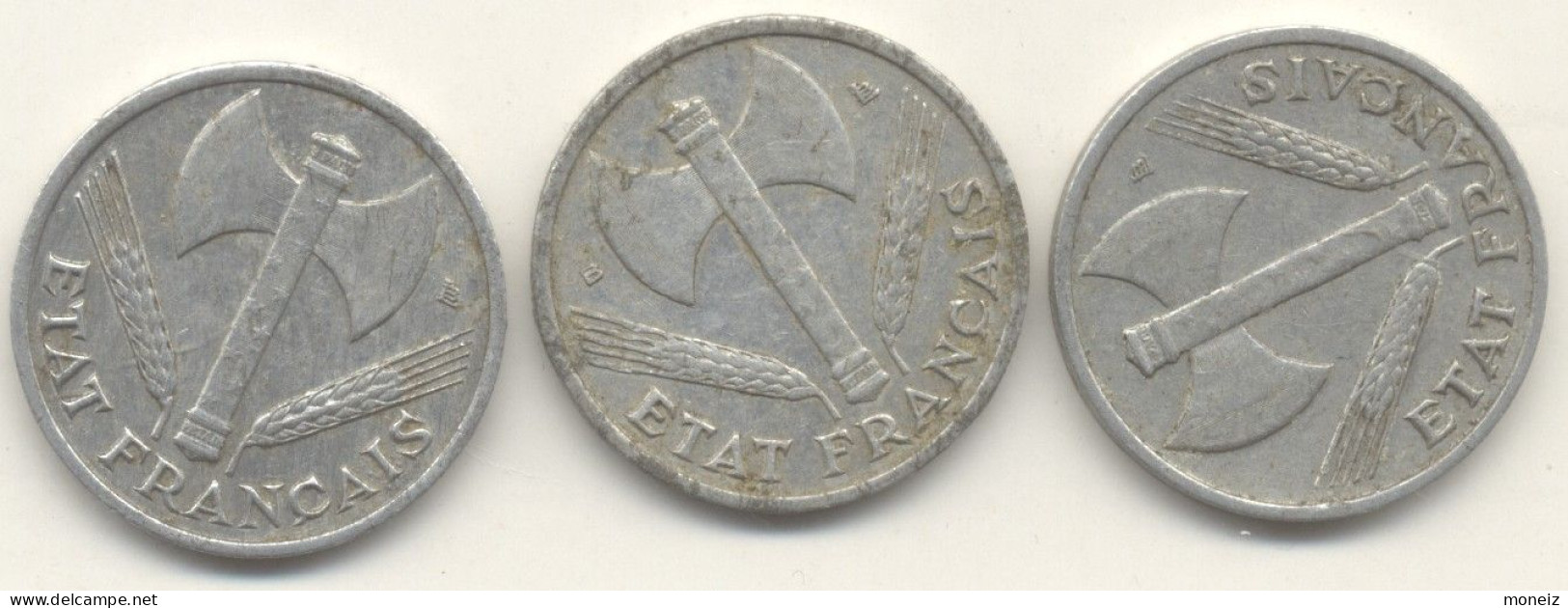 50 CENTIMES 1942 + 1943 +1944 B FRANCISQUE - 50 Centimes