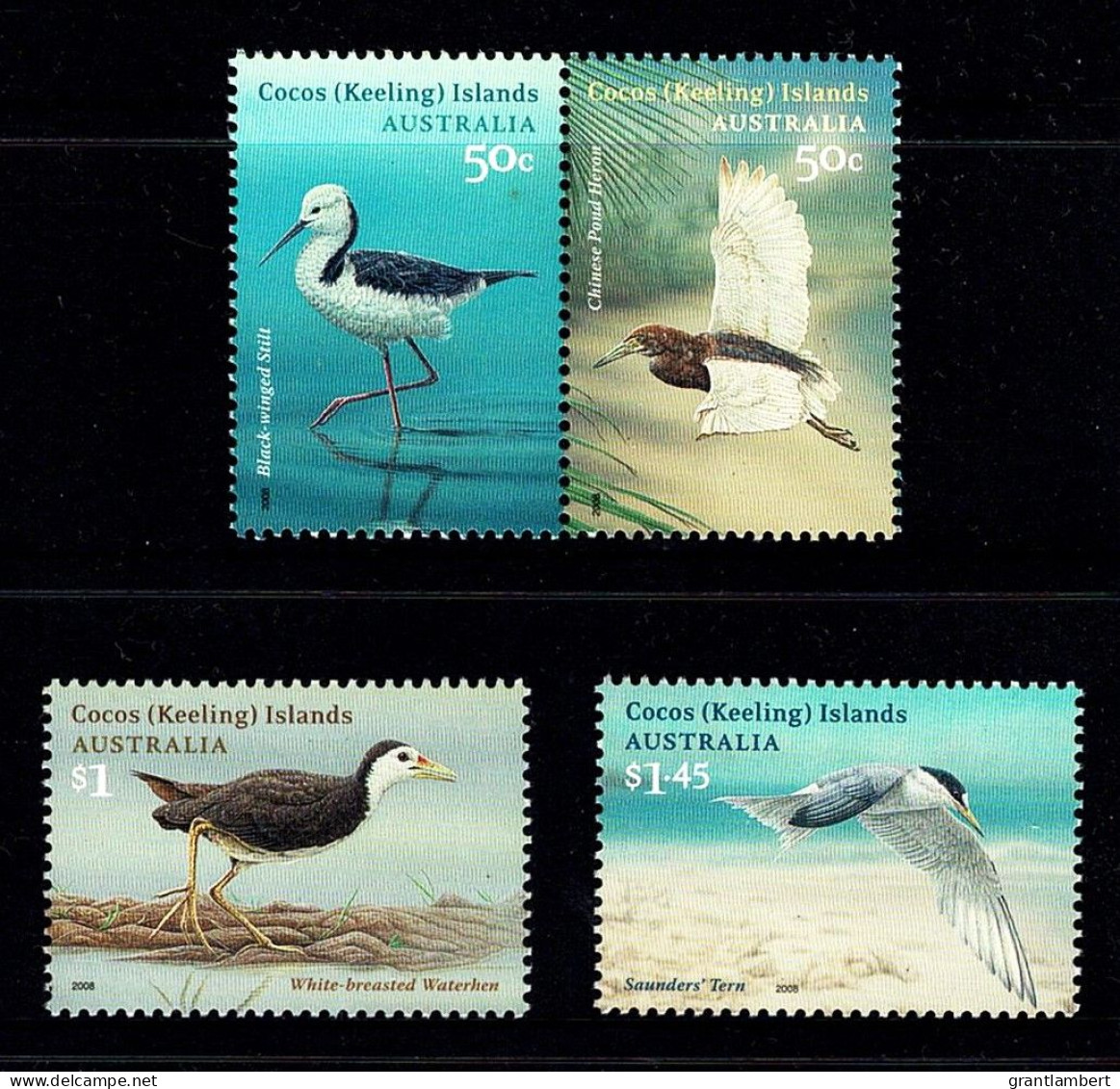 Cocos Islands 2008 Visiting Birds  Set Of 4 MNH - Kokosinseln (Keeling Islands)