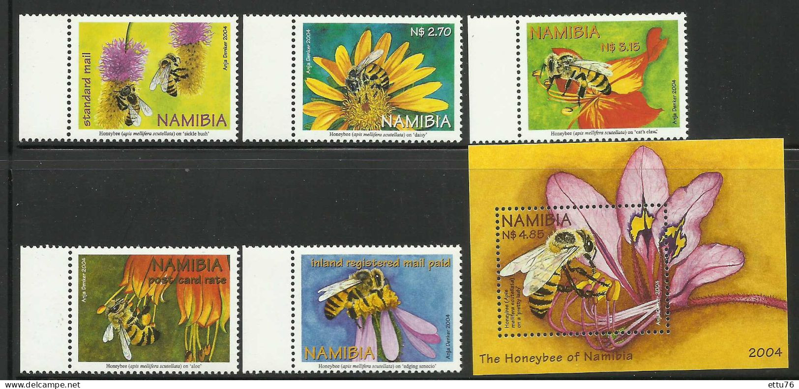 Namibia  2004  Honeybees  Set & Ms  MNH - Abeilles