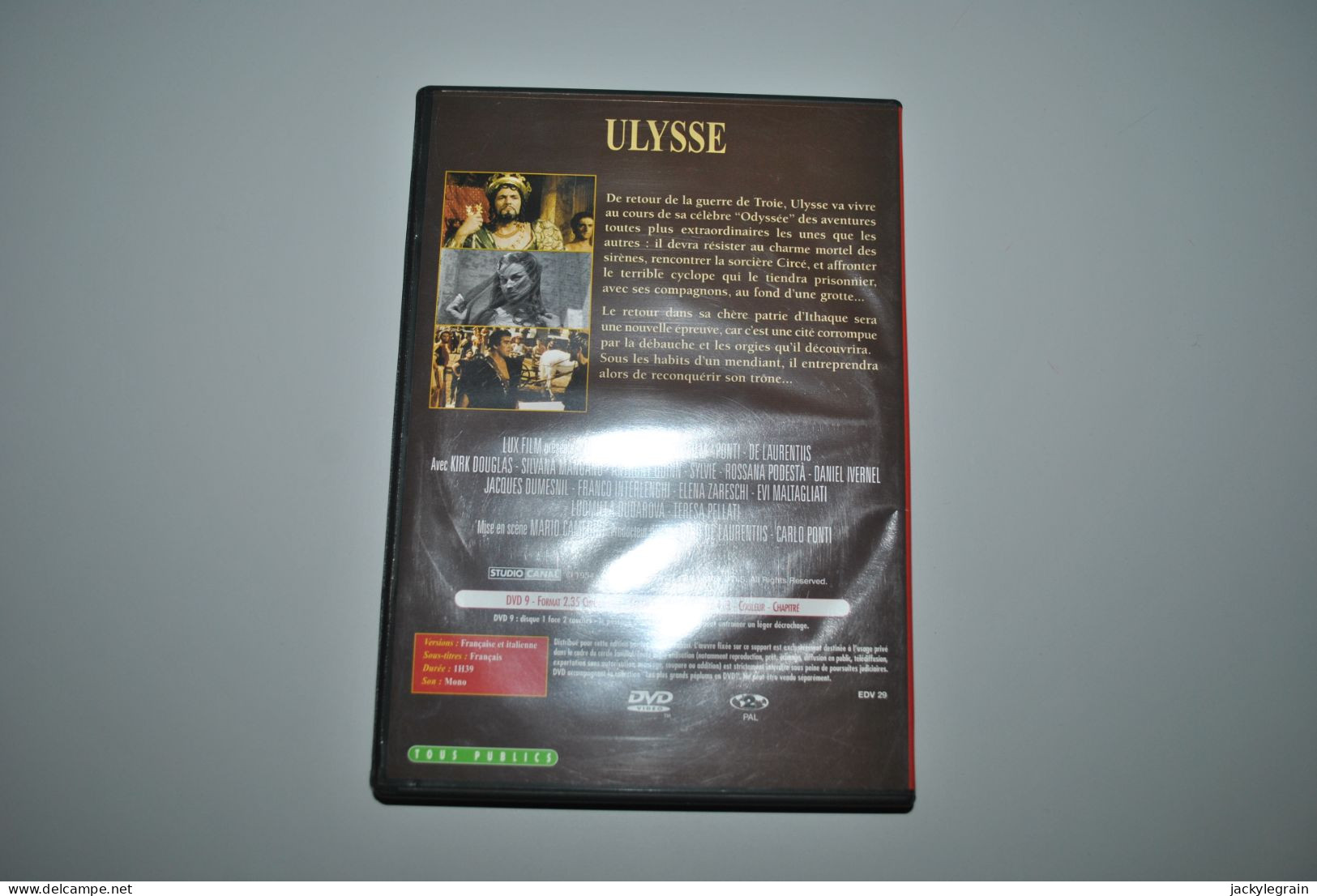 DVD Ulysse/Kirk Douglas Langues Italien/français Comme Neuf Vente En Belgique Uniquement Envoi Bpost 3 € - Clásicos