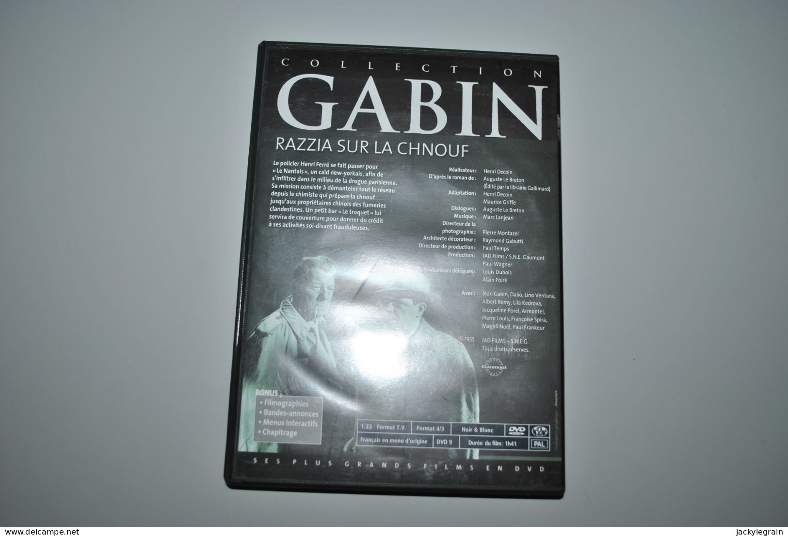 DVD "Razzia Sur La Chnouf"/Gabin Comme Neuf Vente En Belgique Uniquement Envoi Bpost 3 € - Classiques