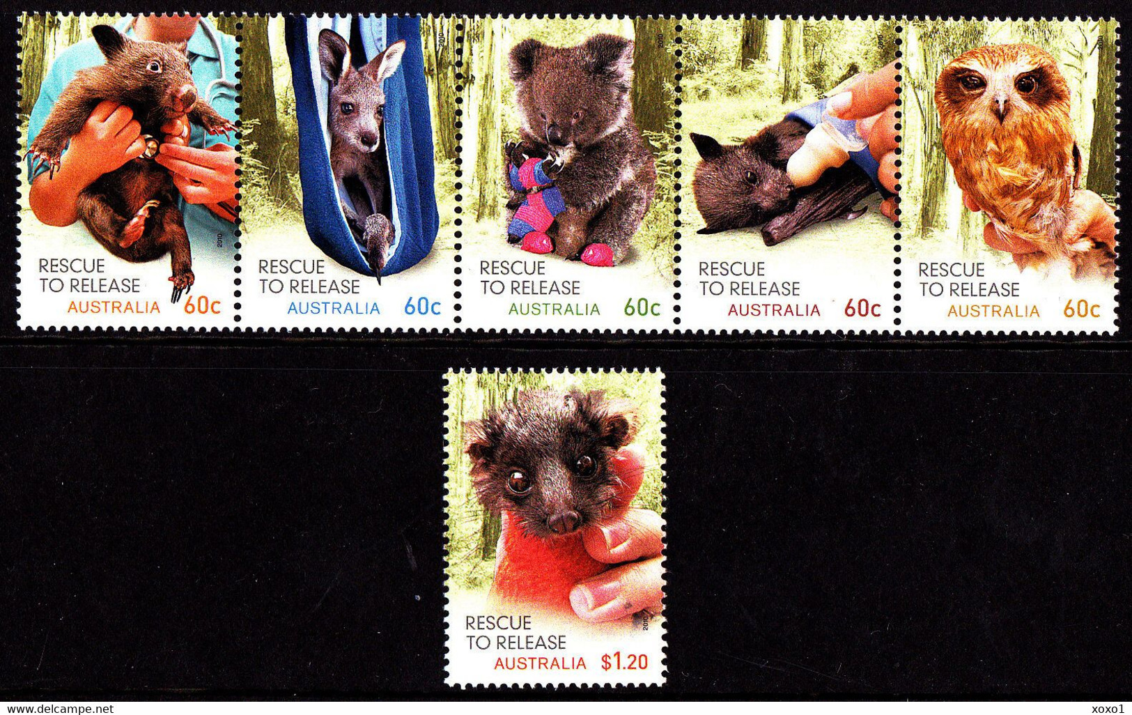 Australia 2010 MiNr. 3471 - 3476 Animals Bats Birds Owls WILDLIFE CARING 6v  MNH** 8.40€ - Mint Stamps