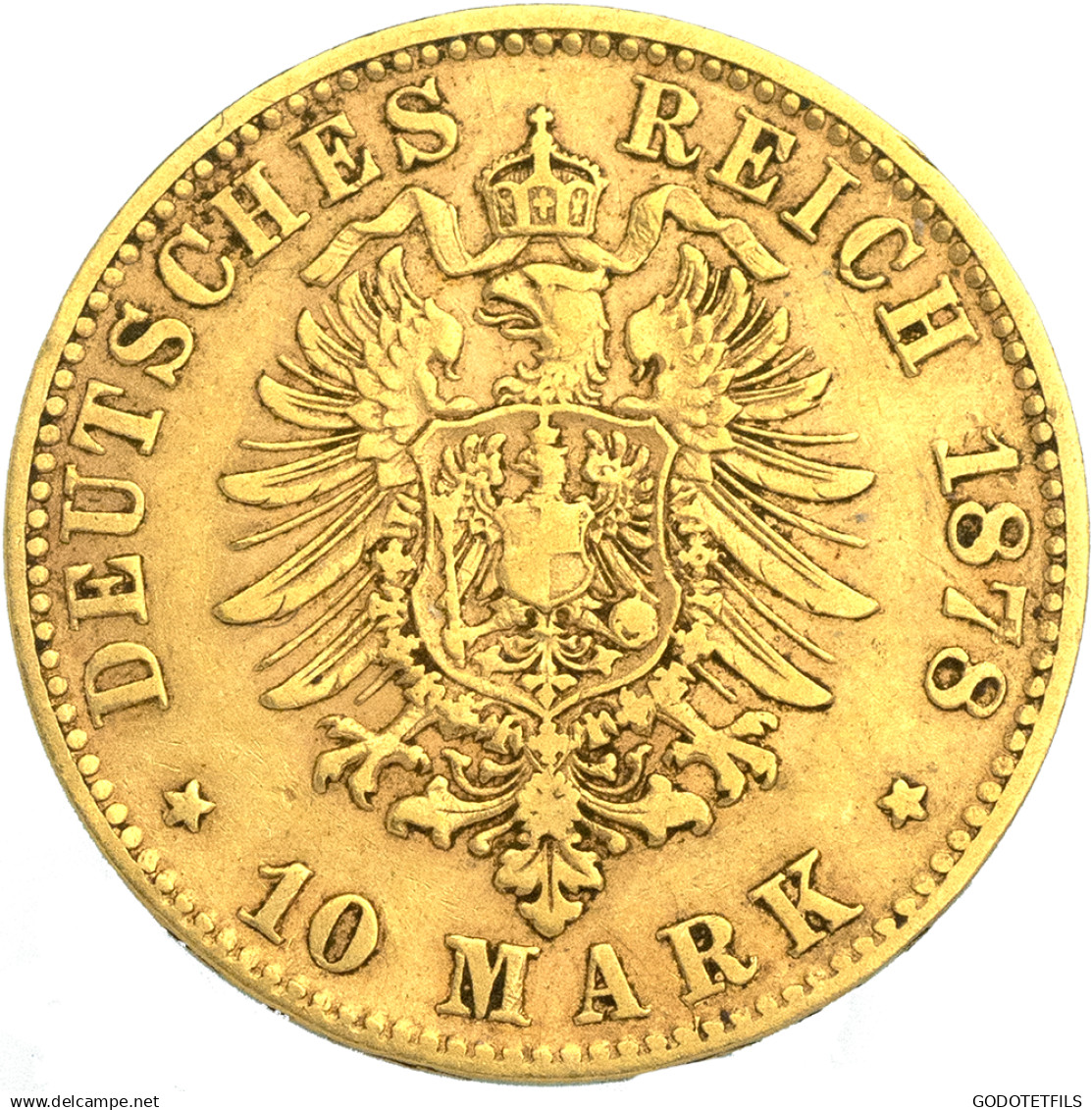 Allemagne-10 Marks Charles Ier De Wurtemberg 1878 Stuttgart - 5, 10 & 20 Mark Gold