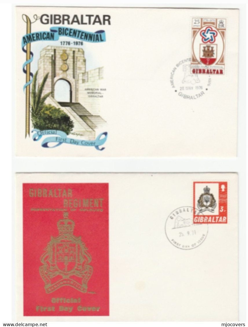 5  GIBRALTAR FDCs 1971-1982 Fdc Christmas Iyc Stamp On Stamps Military Coat Of Arms United Nations Cover - Gibraltar