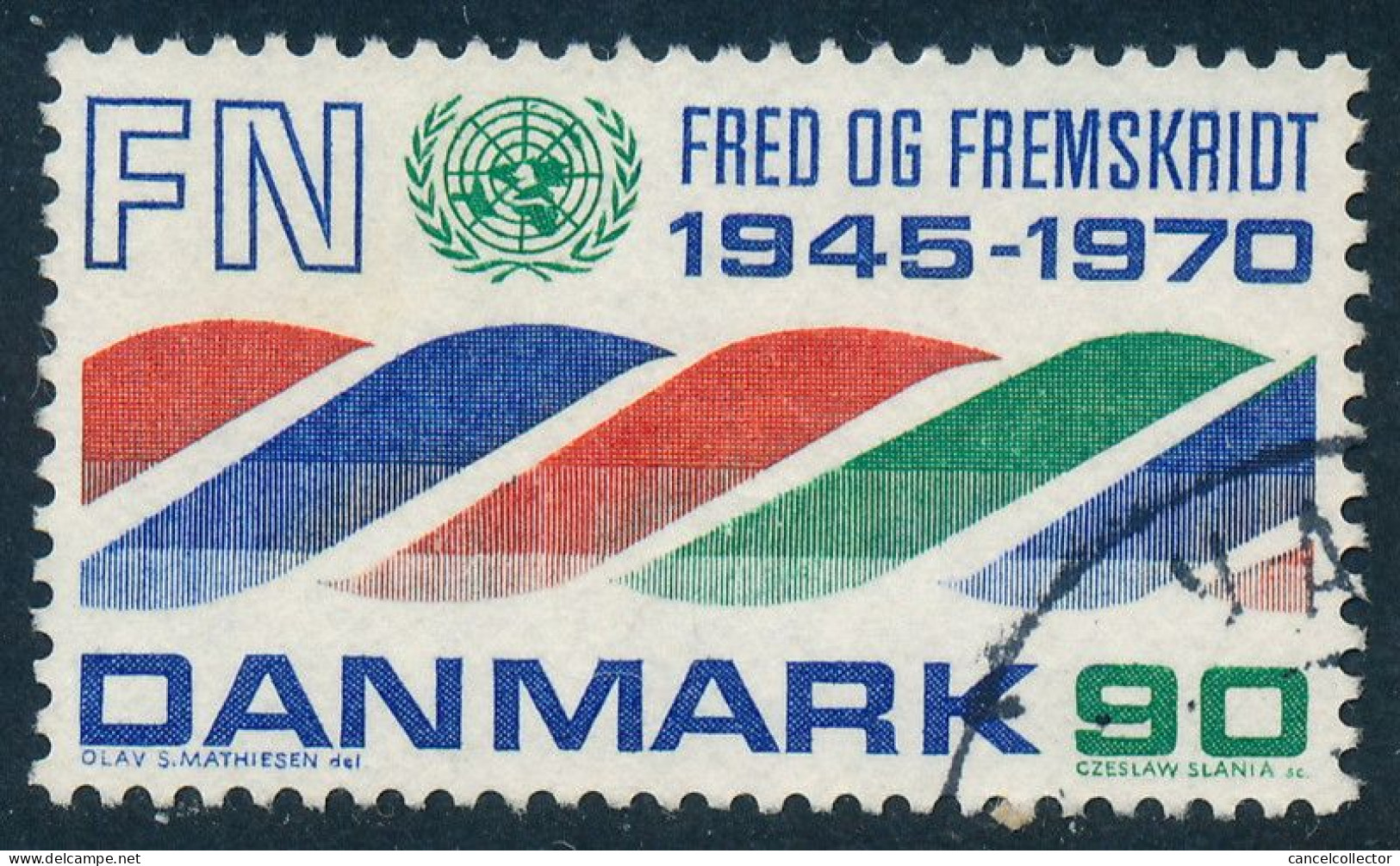 Denmark Danemark Danmark 1970: 90ø United Nations Issue, VF Used, AFA 507 (DCDK00521) - Gebraucht